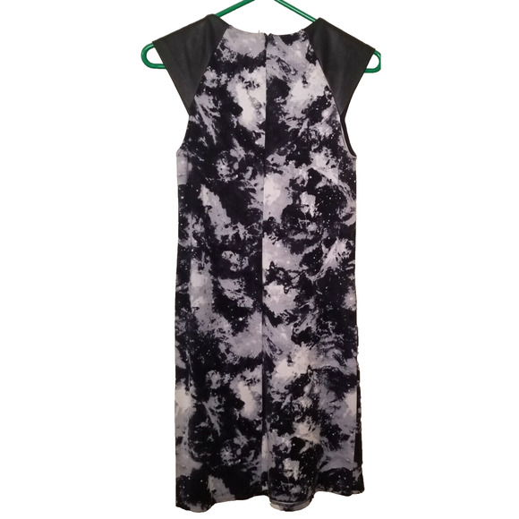Philosophy Tie Dye Sheath Dress Size Small Faux Vegan Leather Shoulders Back Zip - Picture 2 of 8